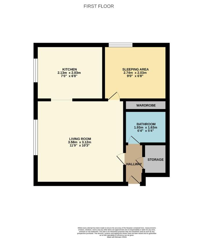 Studio flat for sale - floorplan