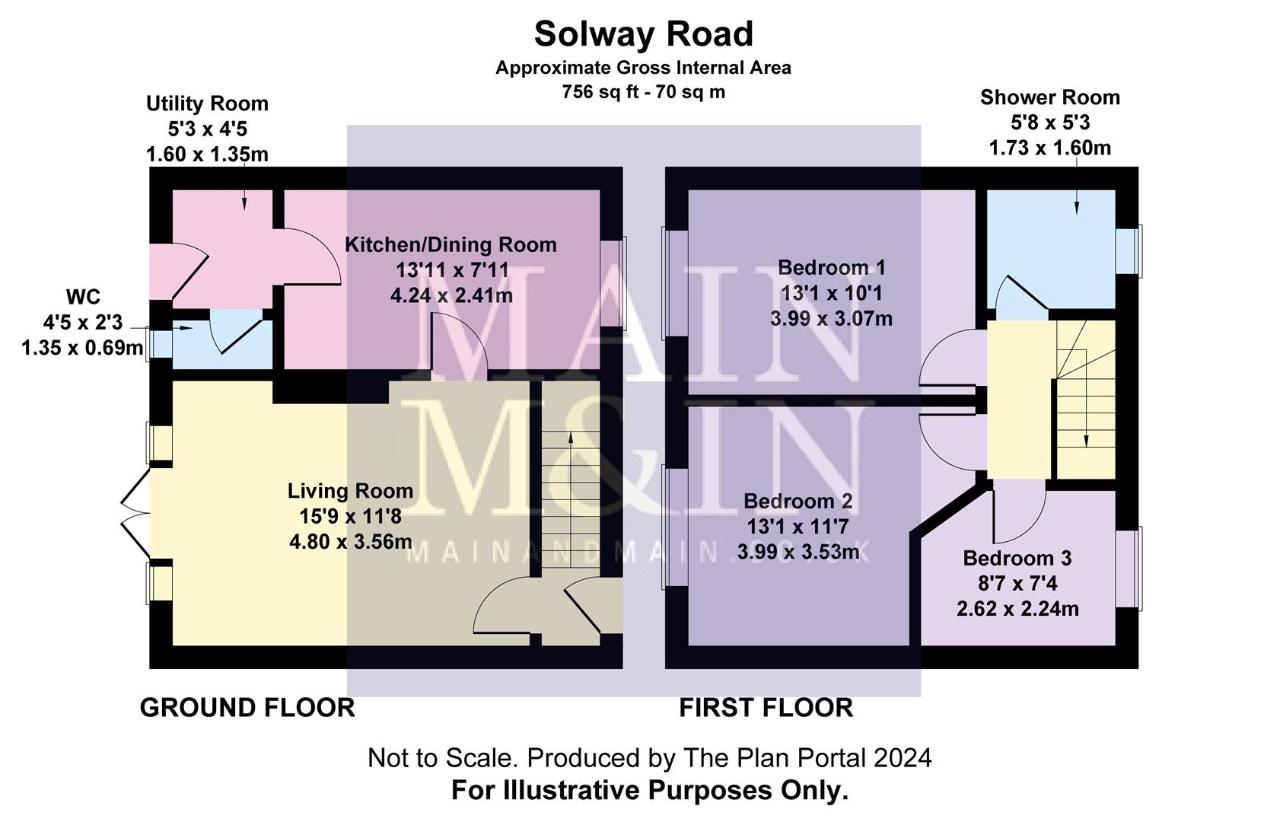 3 bedroom terraced house for sale - floorplan