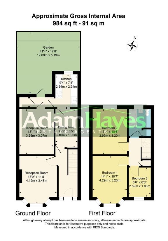 3 bedroom terraced house for sale - floorplan