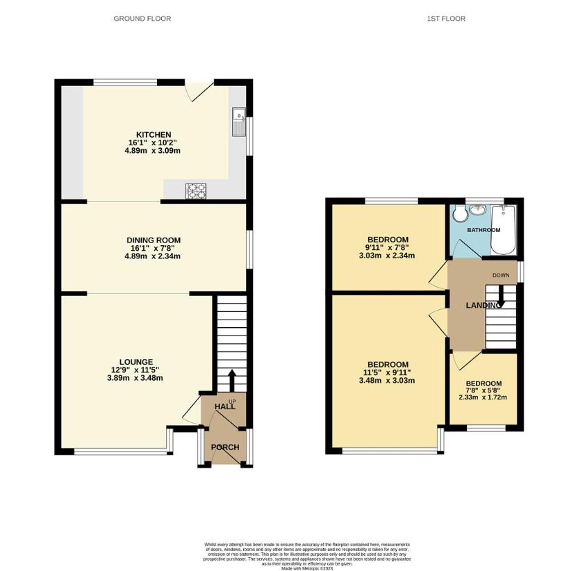 3 bedroom semi-detached house for sale - floorplan