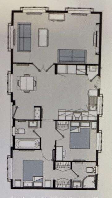 2 bedroom park home for sale - floorplan