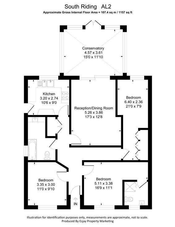 3 bedroom detached bungalow for sale - floorplan