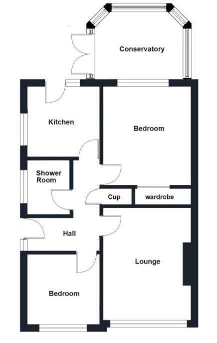 2 bedroom semi-detached bungalow for sale - floorplan