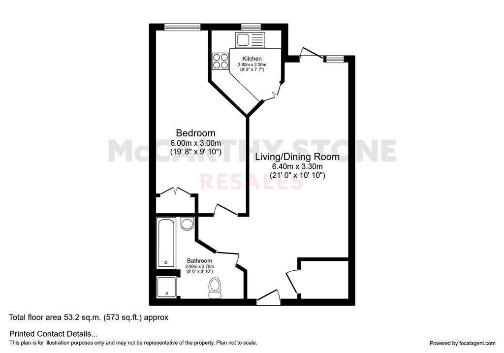 1 bedroom flat for sale - floorplan