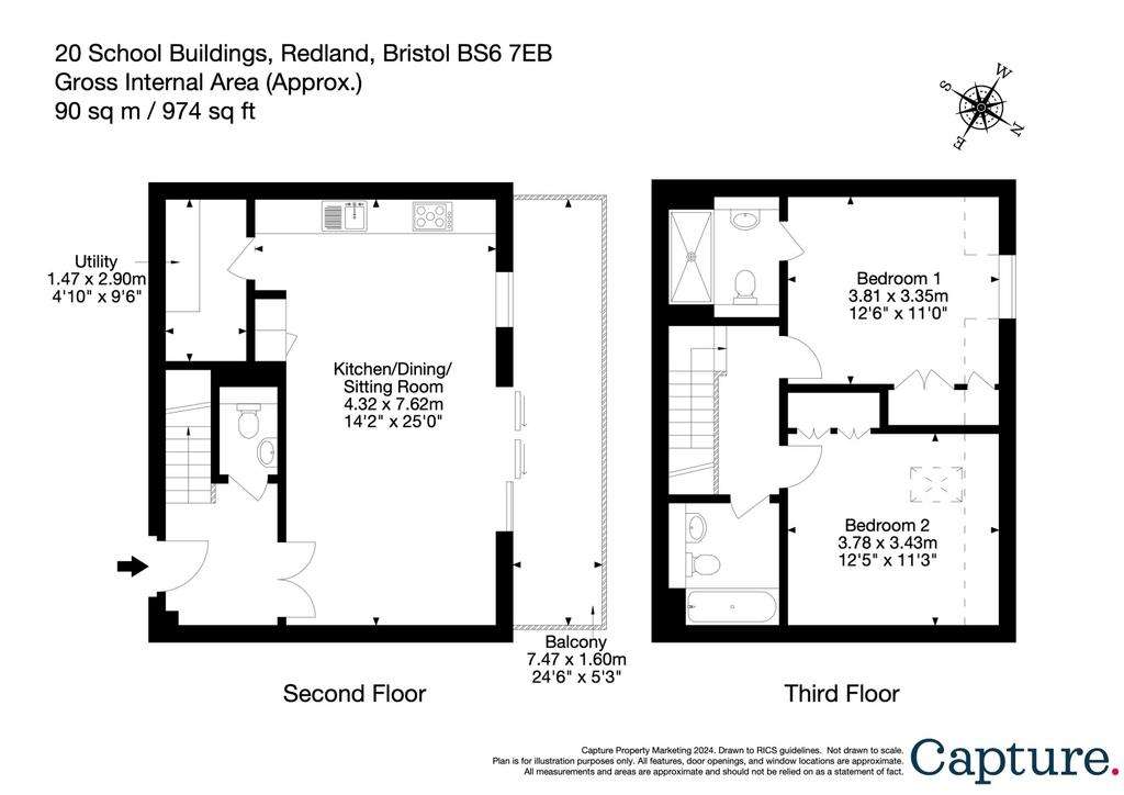 2 bedroom flat for sale - floorplan