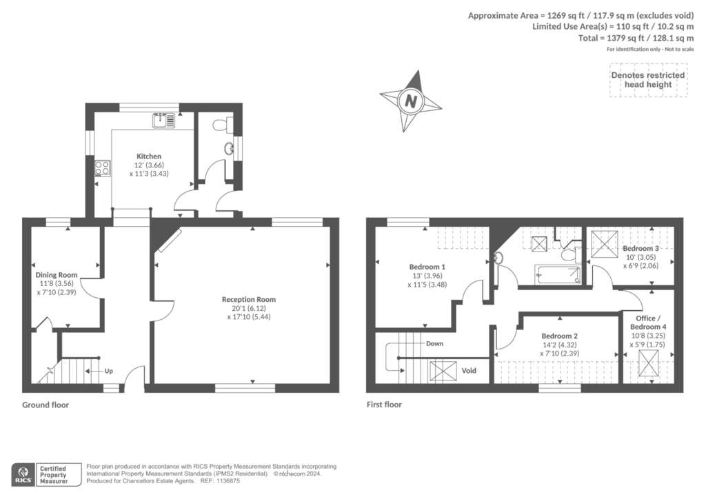 3 bedroom terraced house for sale - floorplan