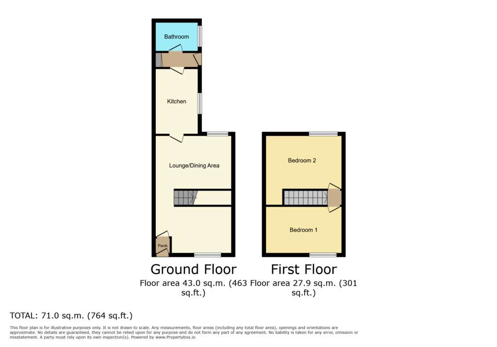 2 bedroom terraced house for sale - floorplan