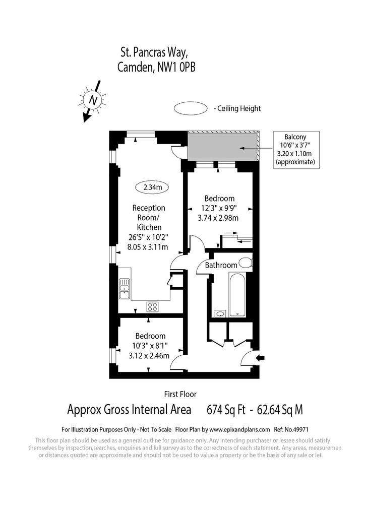 2 bedroom flat for sale - floorplan