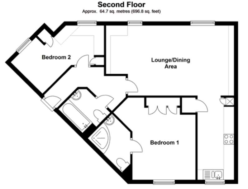 2 bedroom flat for sale - floorplan