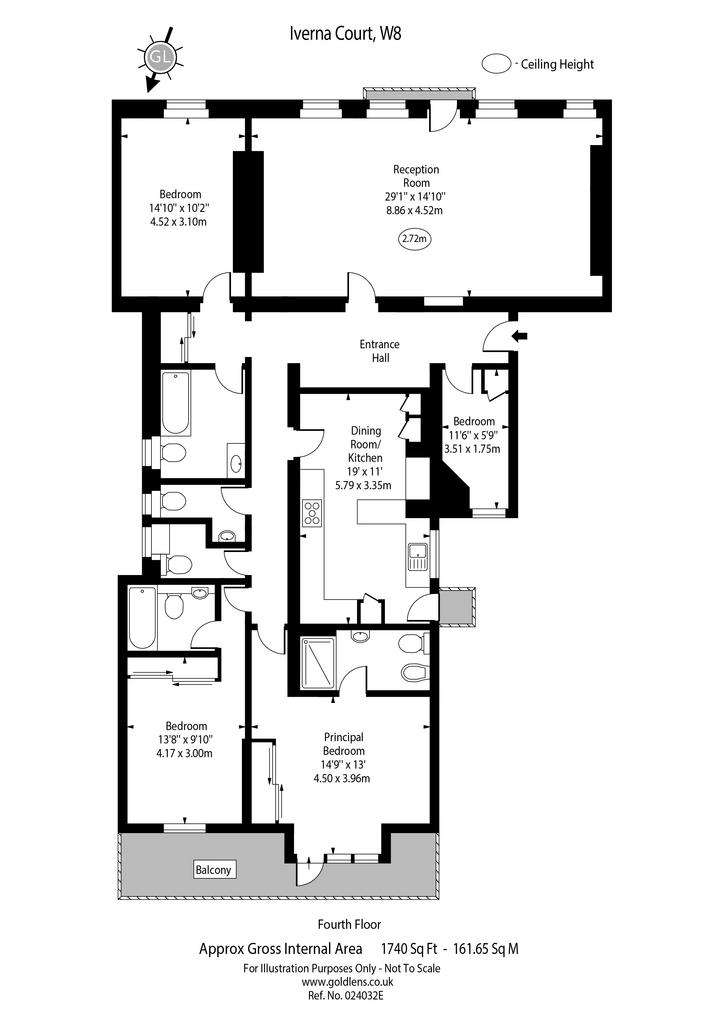 4 bedroom flat to rent - floorplan