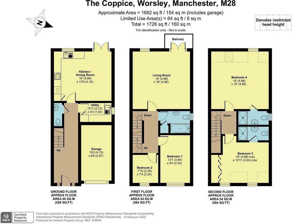 4 bedroom town house for sale - floorplan