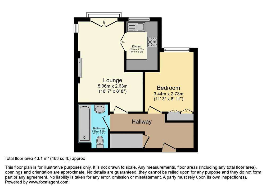 1 bedroom retirement property for sale - floorplan