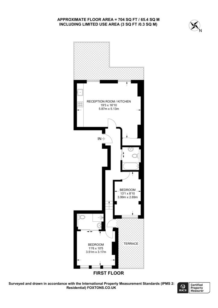 2 bedroom flat to rent - floorplan