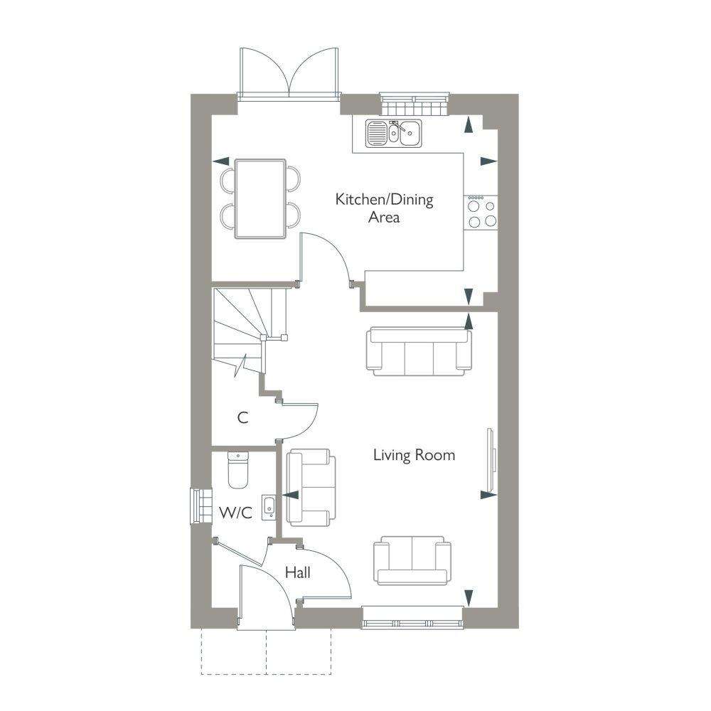 3 bedroom end of terrace house for sale - floorplan