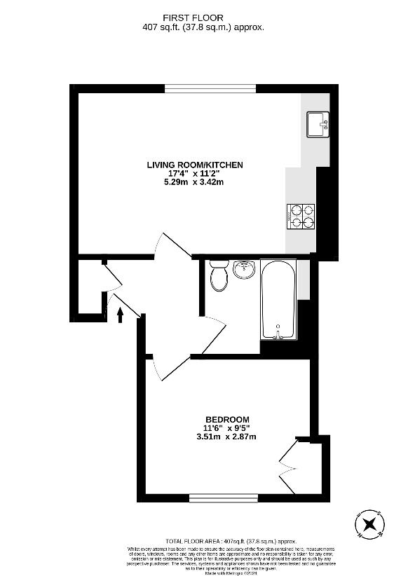 1 bedroom flat for sale - floorplan