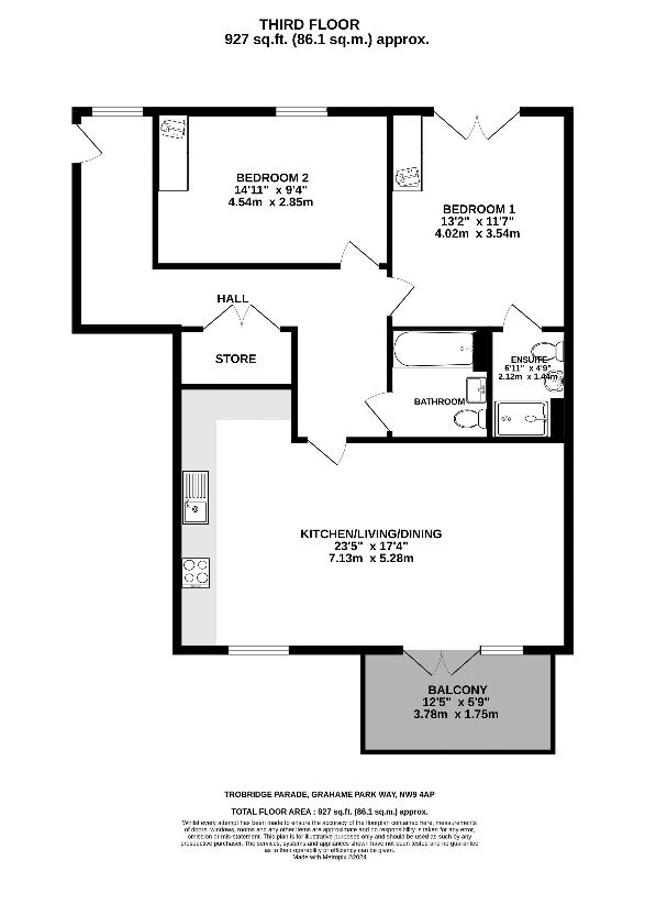 2 bedroom flat for sale - floorplan