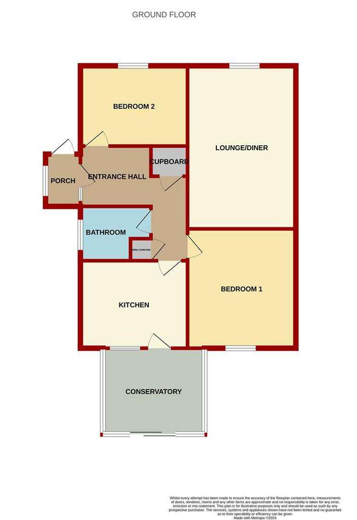 2 bedroom detached bungalow for sale - floorplan