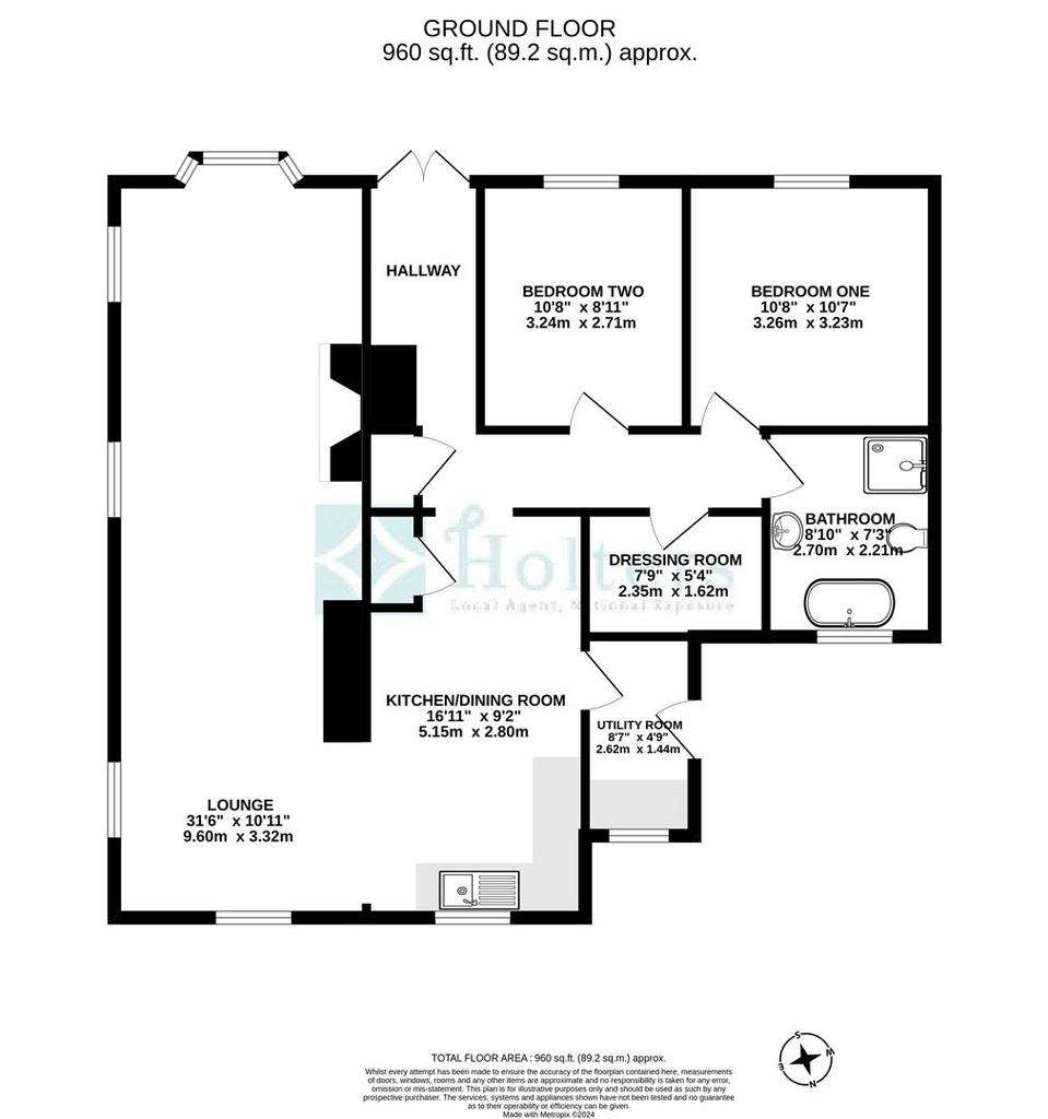 2 bedroom detached bungalow for sale - floorplan