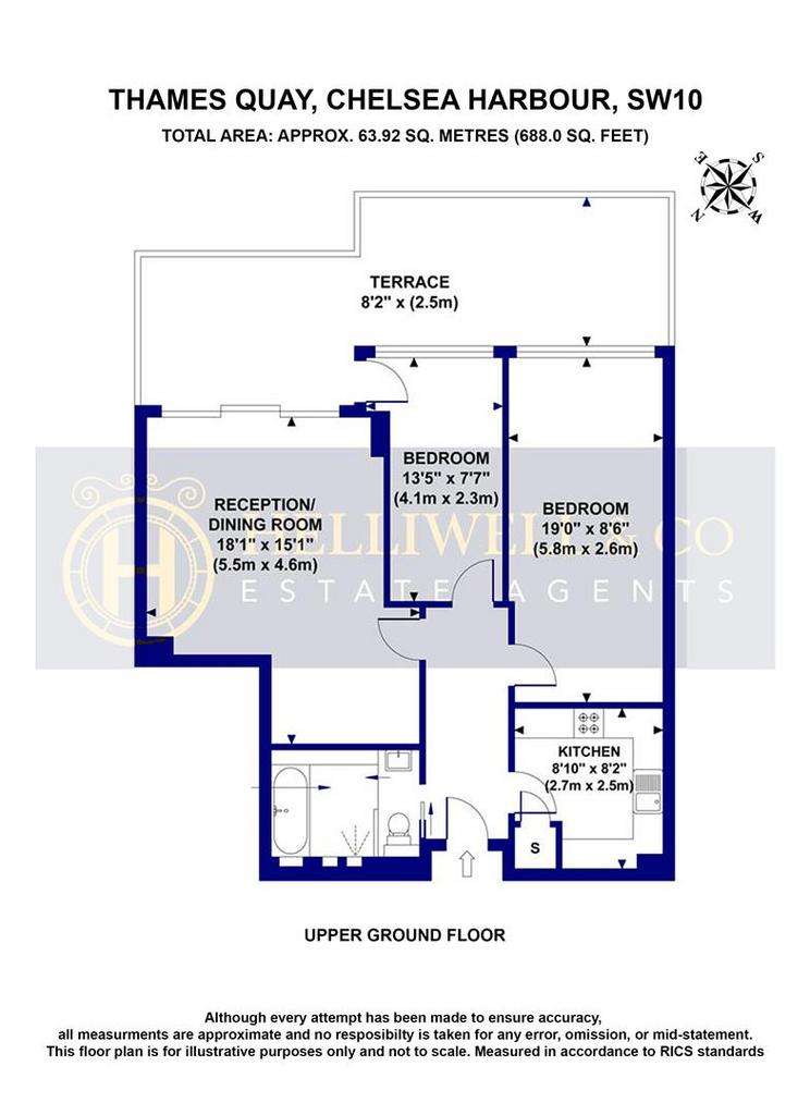 2 bedroom flat to rent - floorplan