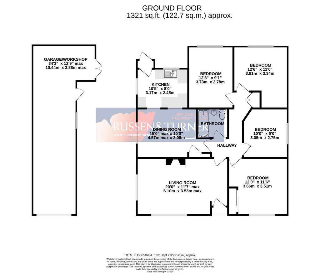 4 bedroom detached bungalow for sale - floorplan