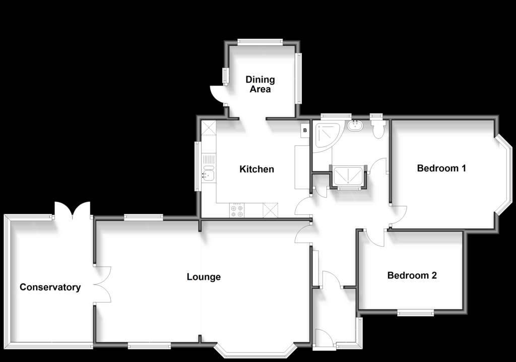 2 bedroom detached bungalow for sale - floorplan