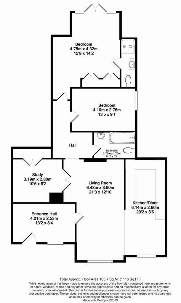 2 bedroom flat for sale - floorplan