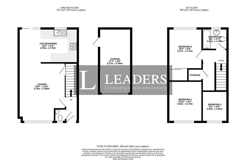 3 bedroom semi-detached house for sale - floorplan