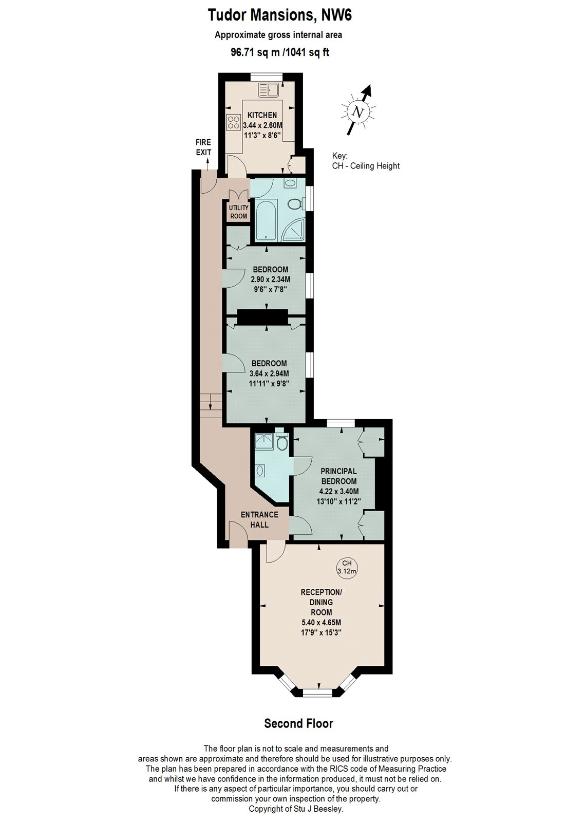 3 bedroom flat for sale - floorplan