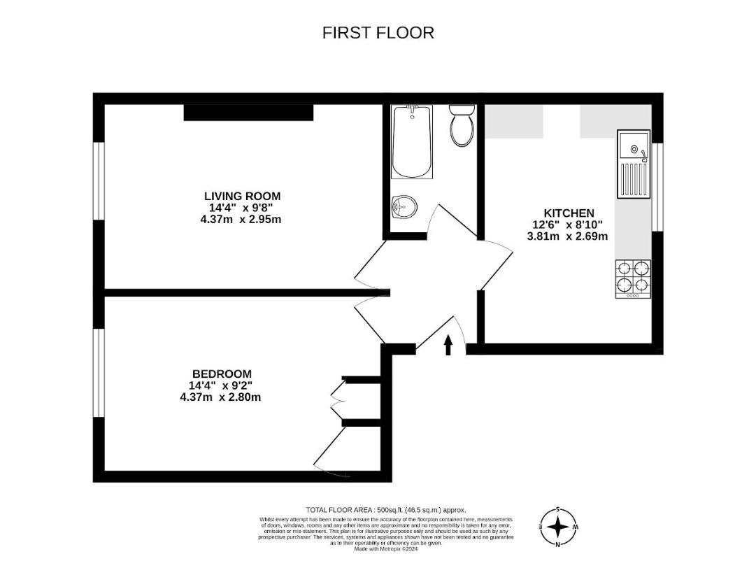 1 bedroom flat for sale - floorplan