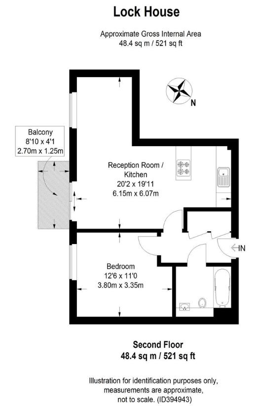 1 bedroom flat for sale - floorplan