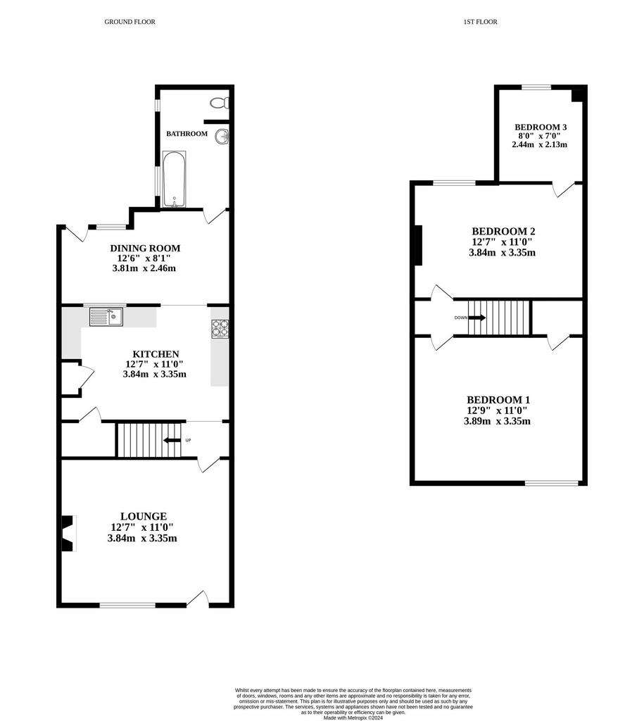 3 bedroom terraced house for sale - floorplan