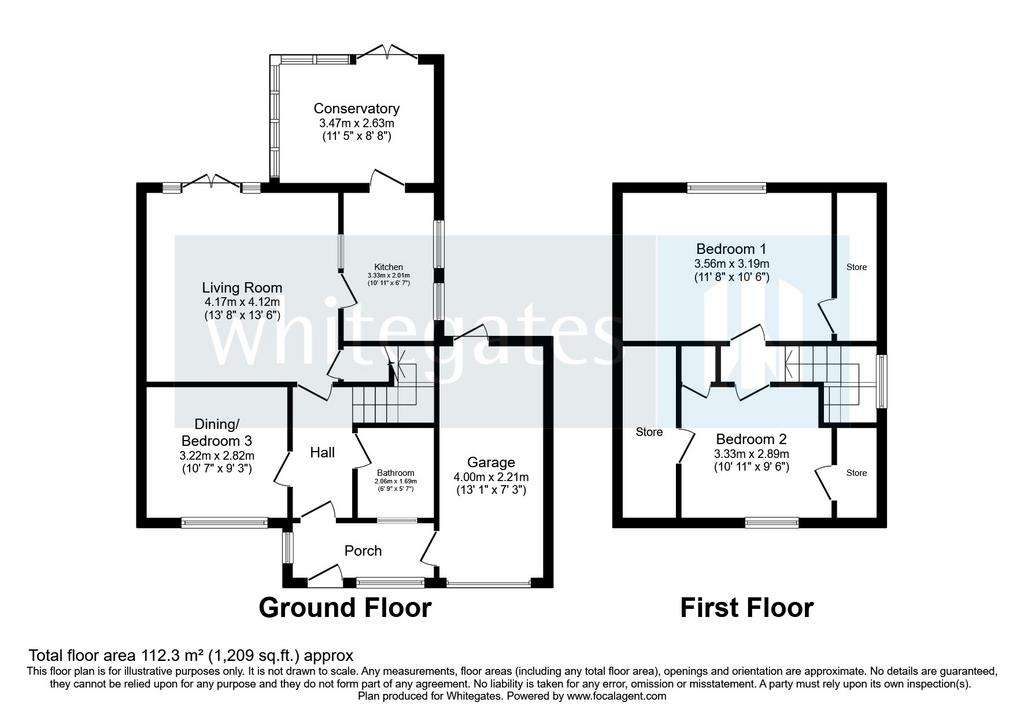 3 bedroom bungalow for sale - floorplan