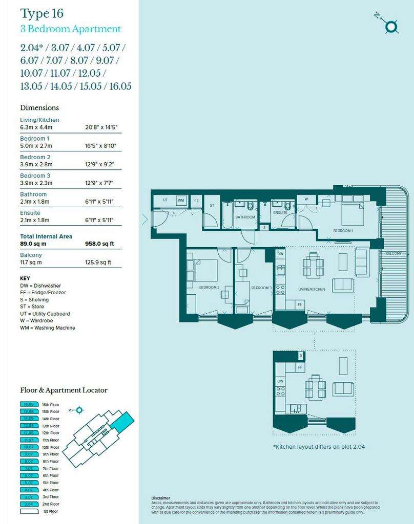 3 bedroom flat for sale - floorplan