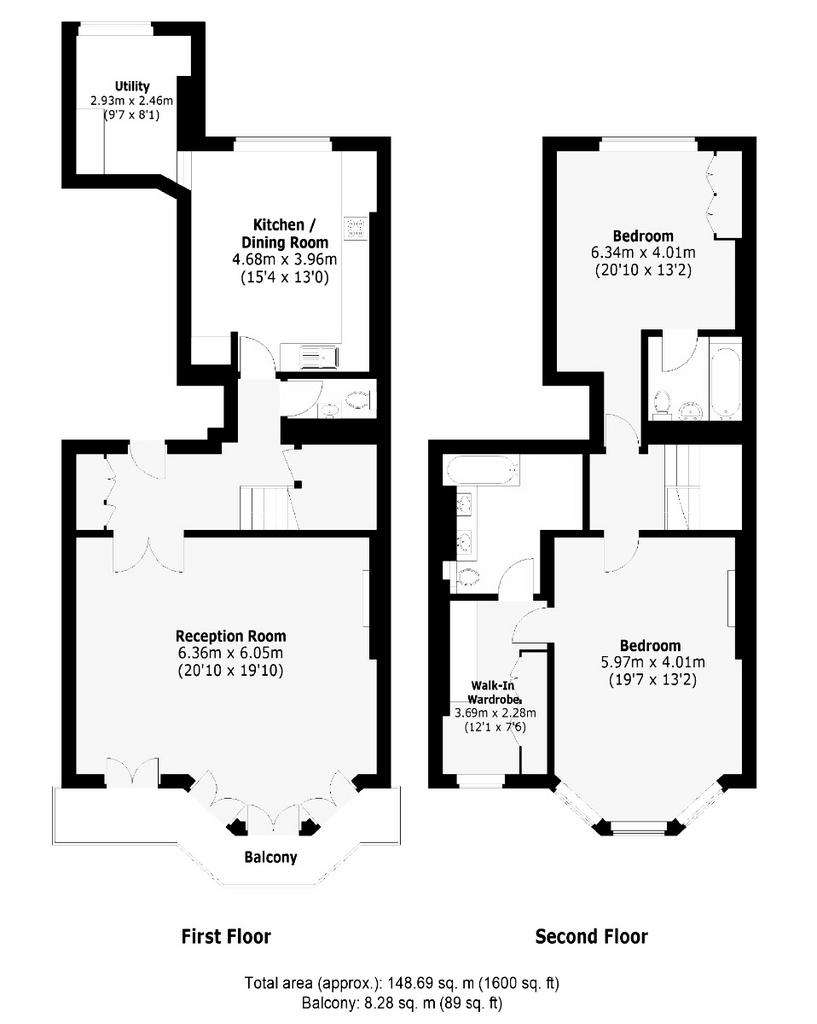 2 bedroom flat to rent - floorplan