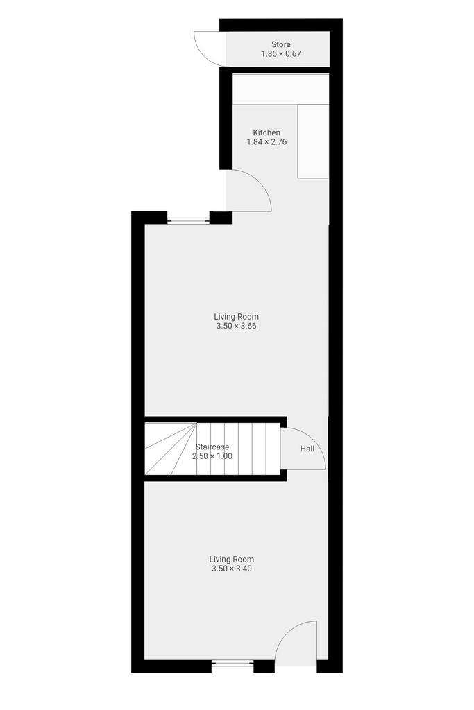 2 bedroom terraced house for sale - floorplan