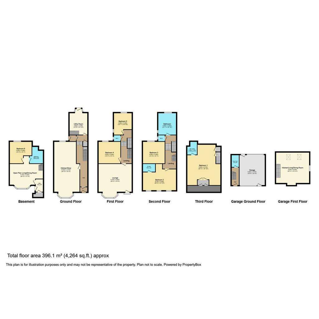 6 bedroom town house for sale - floorplan