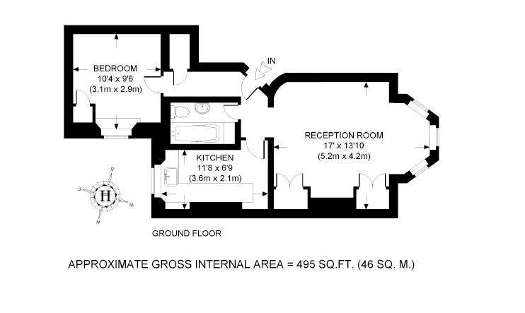 1 bedroom flat for sale - floorplan