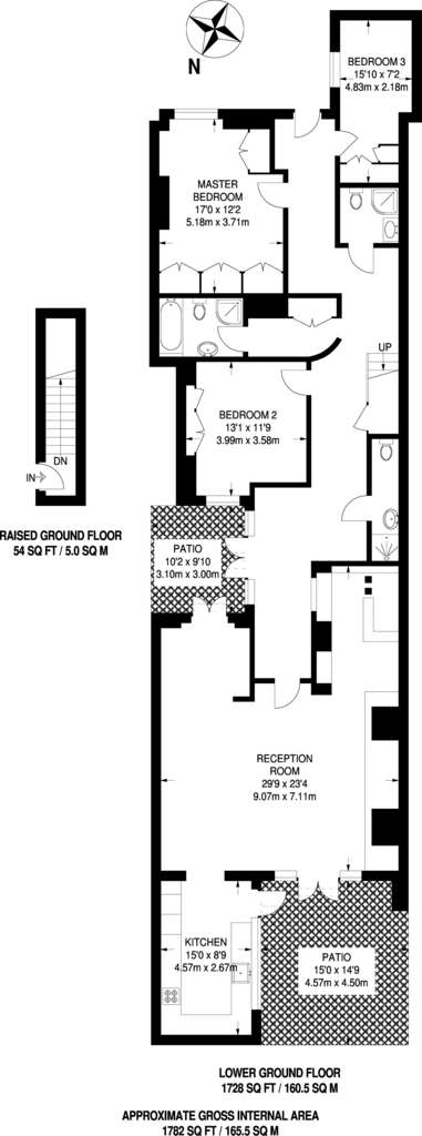 3 bedroom flat to rent - floorplan