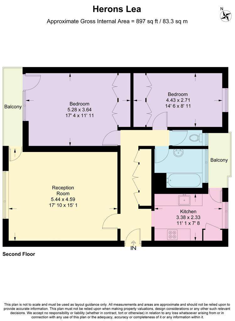 2 bedroom flat for sale - floorplan