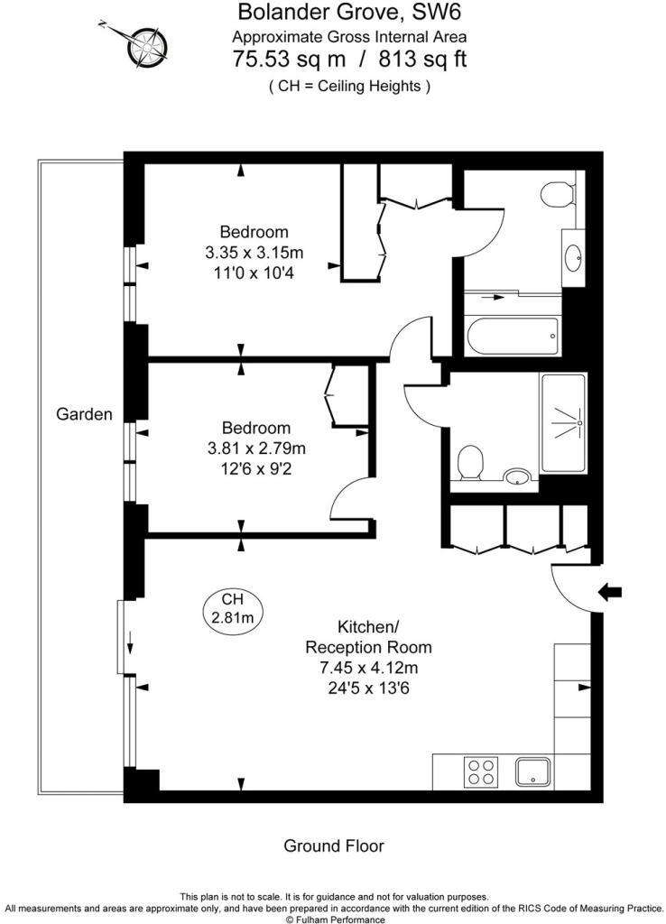 2 bedroom flat to rent - floorplan