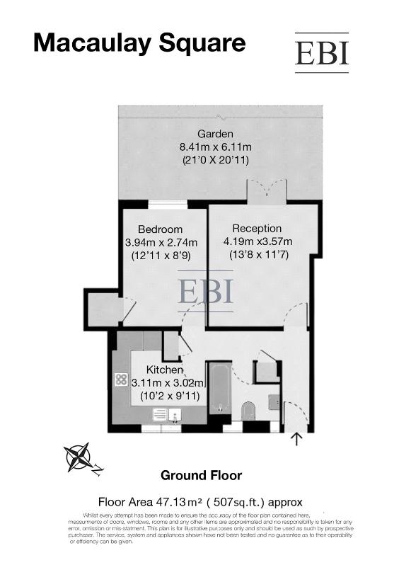 1 bedroom flat for sale - floorplan