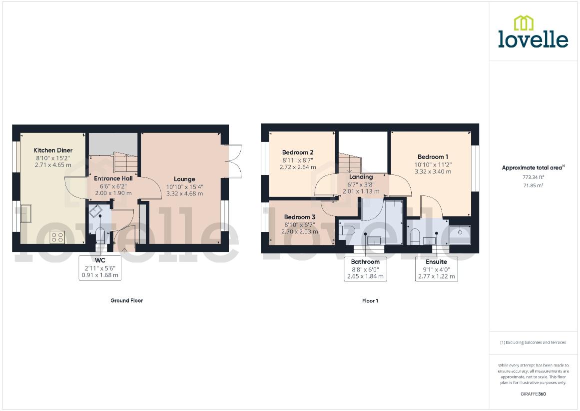 3 bedroom semi-detached house for sale - floorplan