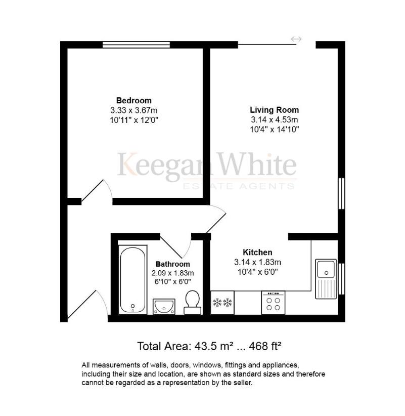 1 bedroom flat for sale - floorplan