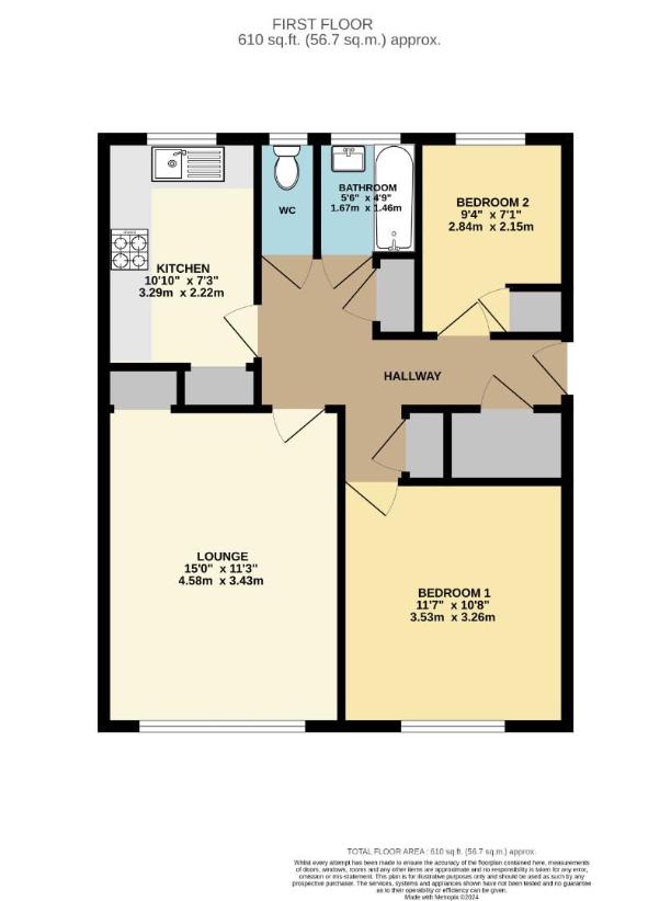 2 bedroom flat for sale - floorplan