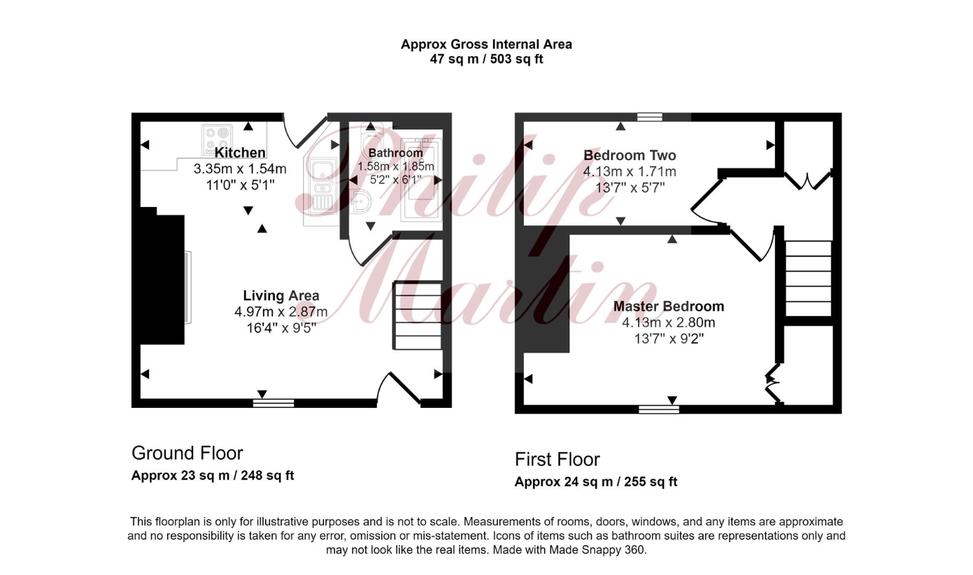 2 bedroom terraced house for sale - floorplan