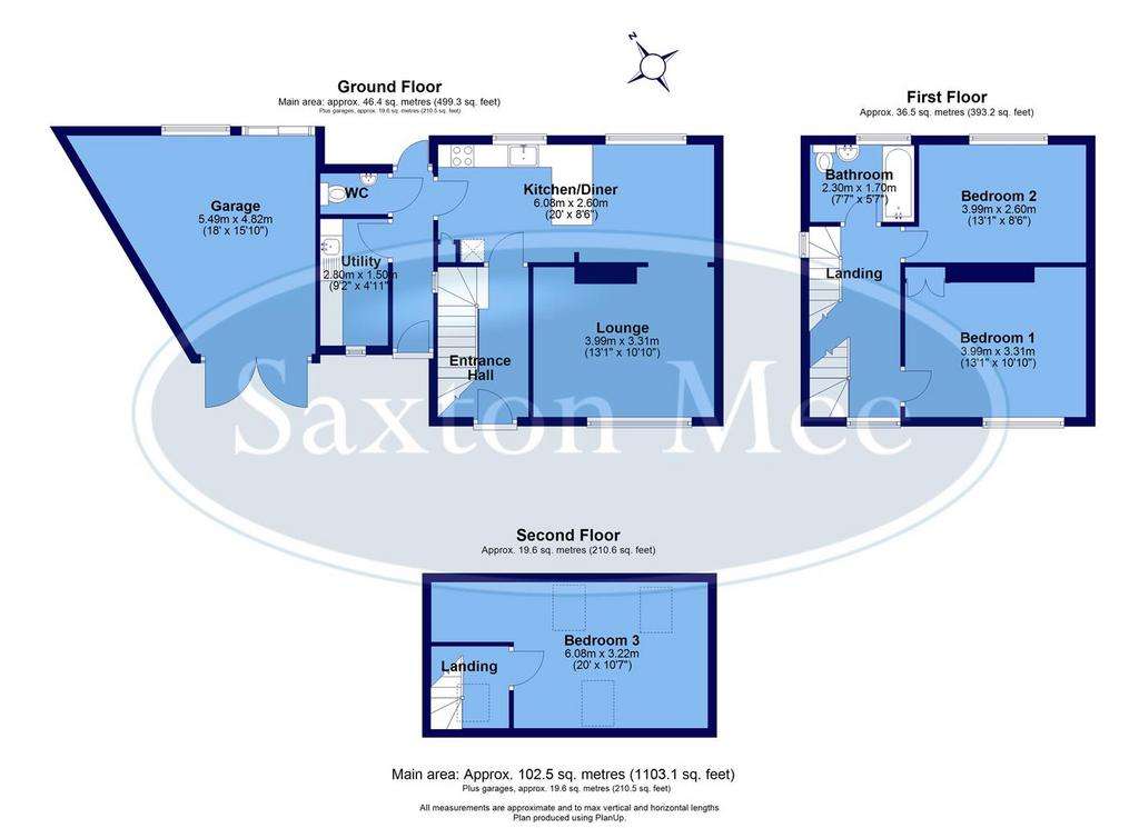 3 bedroom semi-detached house for sale - floorplan