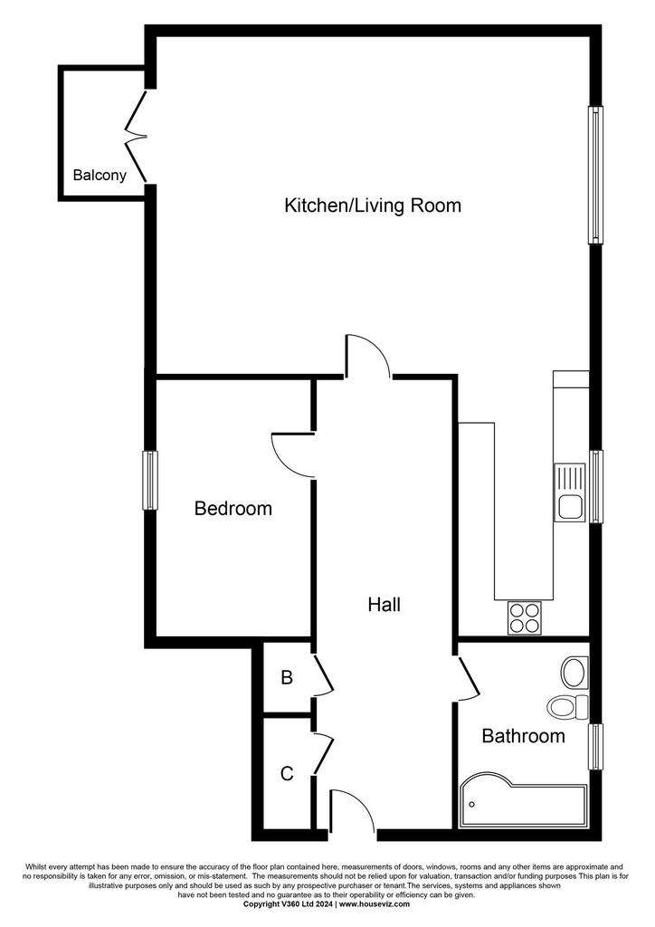 1 bedroom flat for sale - floorplan