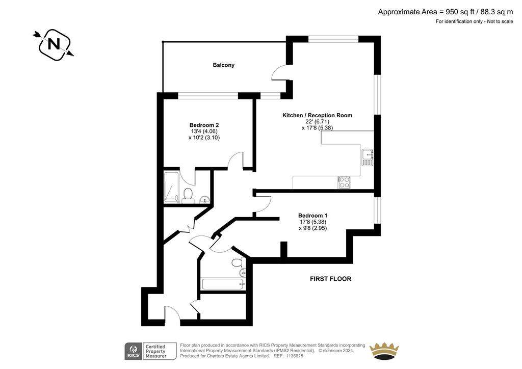 2 bedroom flat for sale - floorplan