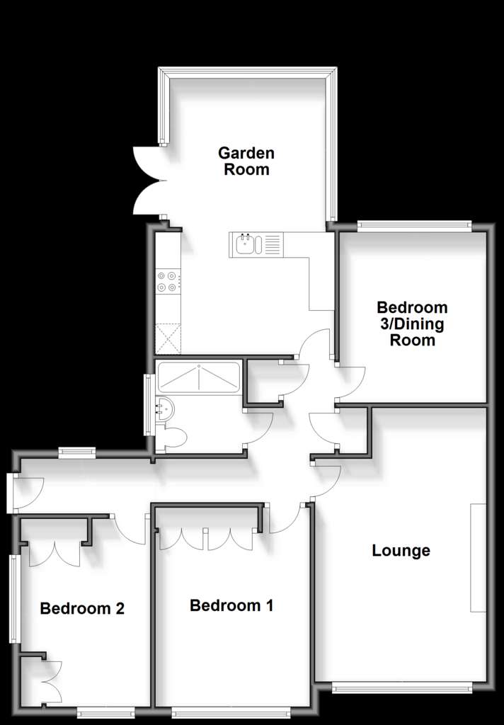 3 bedroom semi-detached bungalow for sale - floorplan