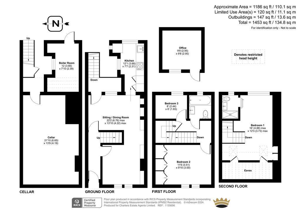 3 bedroom terraced house for sale - floorplan